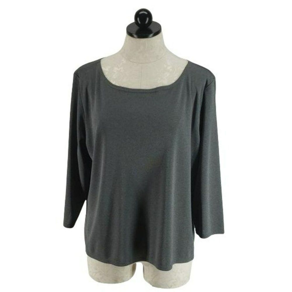 Van Heusen Women's Grey XL 3/4‎ sleeve Blouse